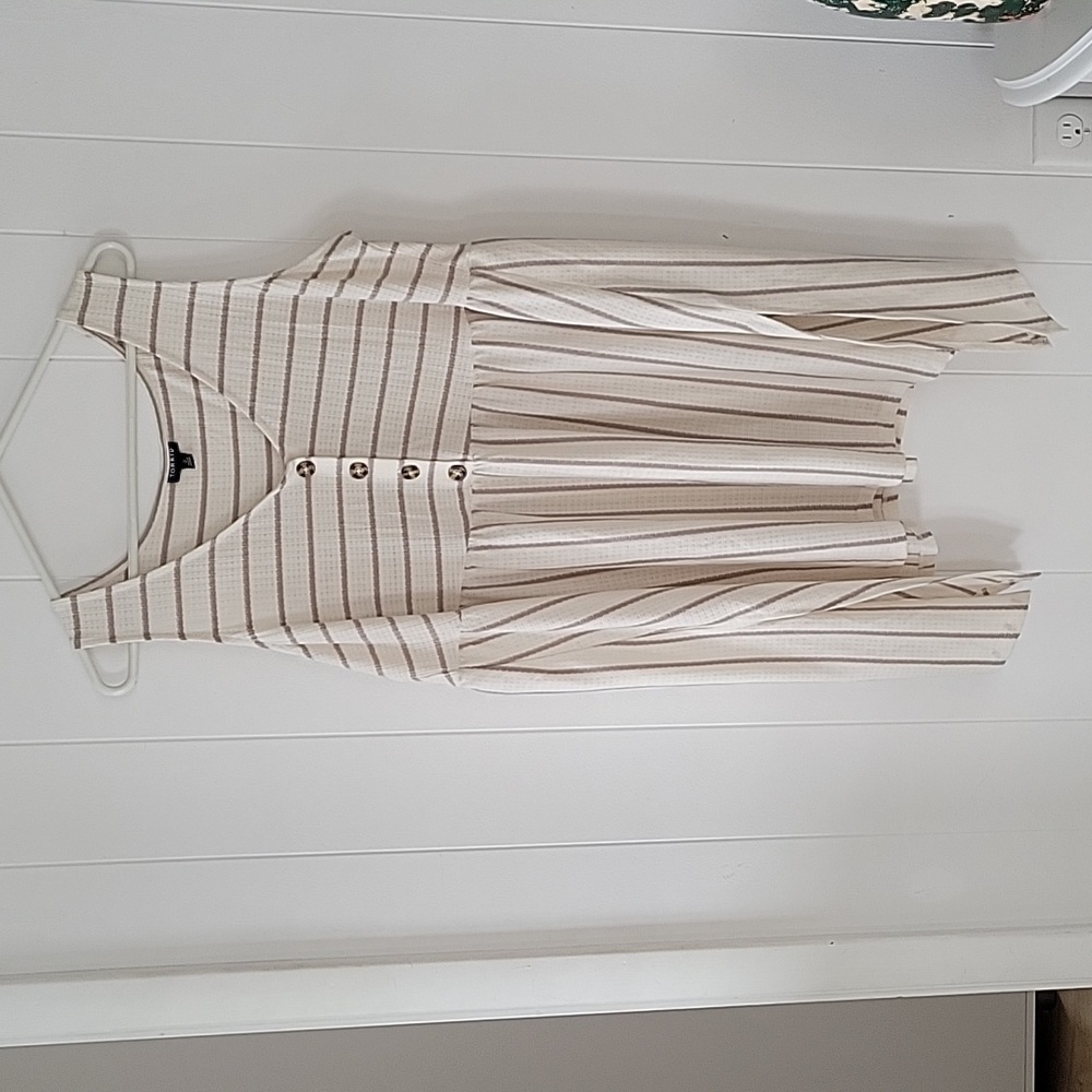 Striped Cream Sleeveless Top
